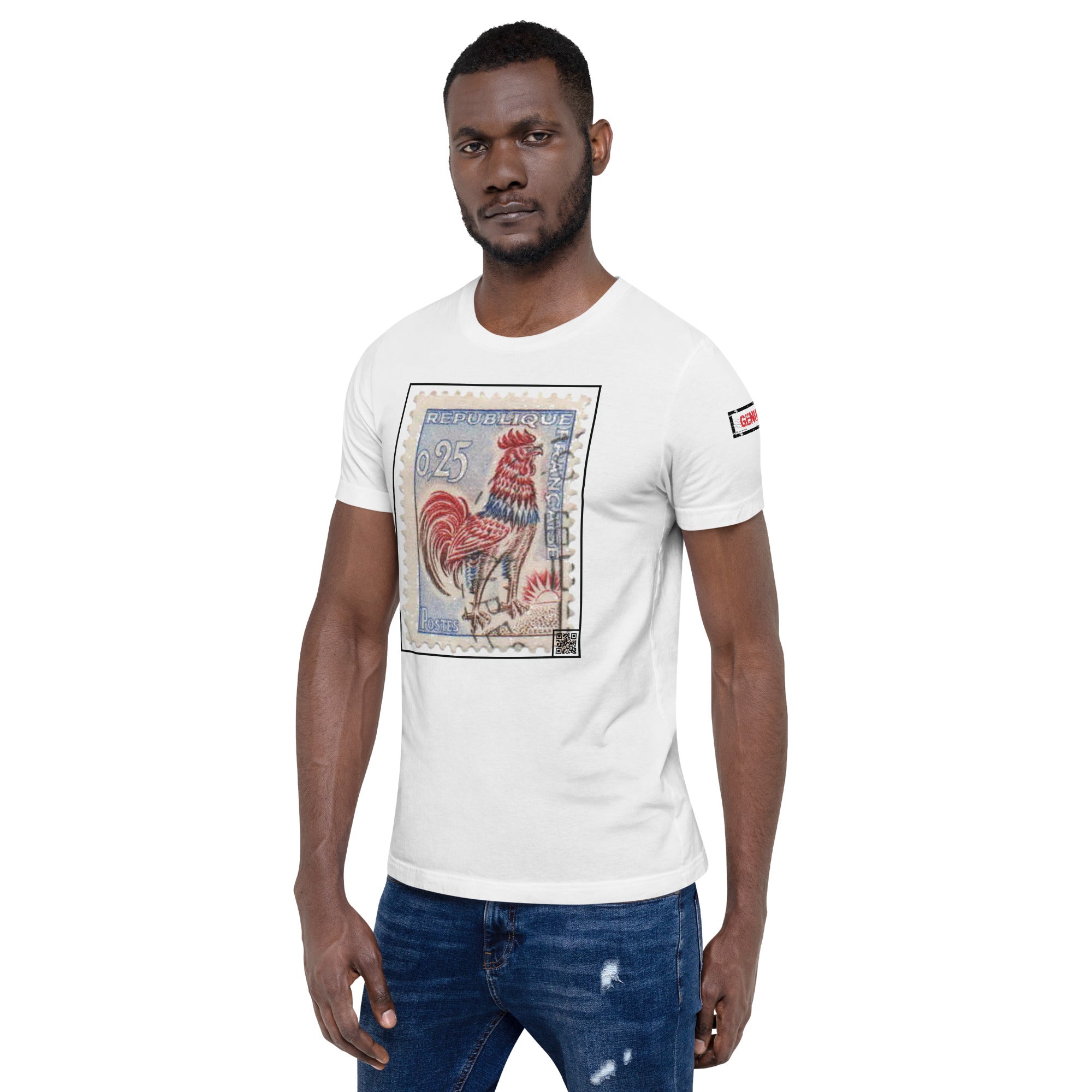 French COQ DECARIS 25c 1960s Stamp Tshirt