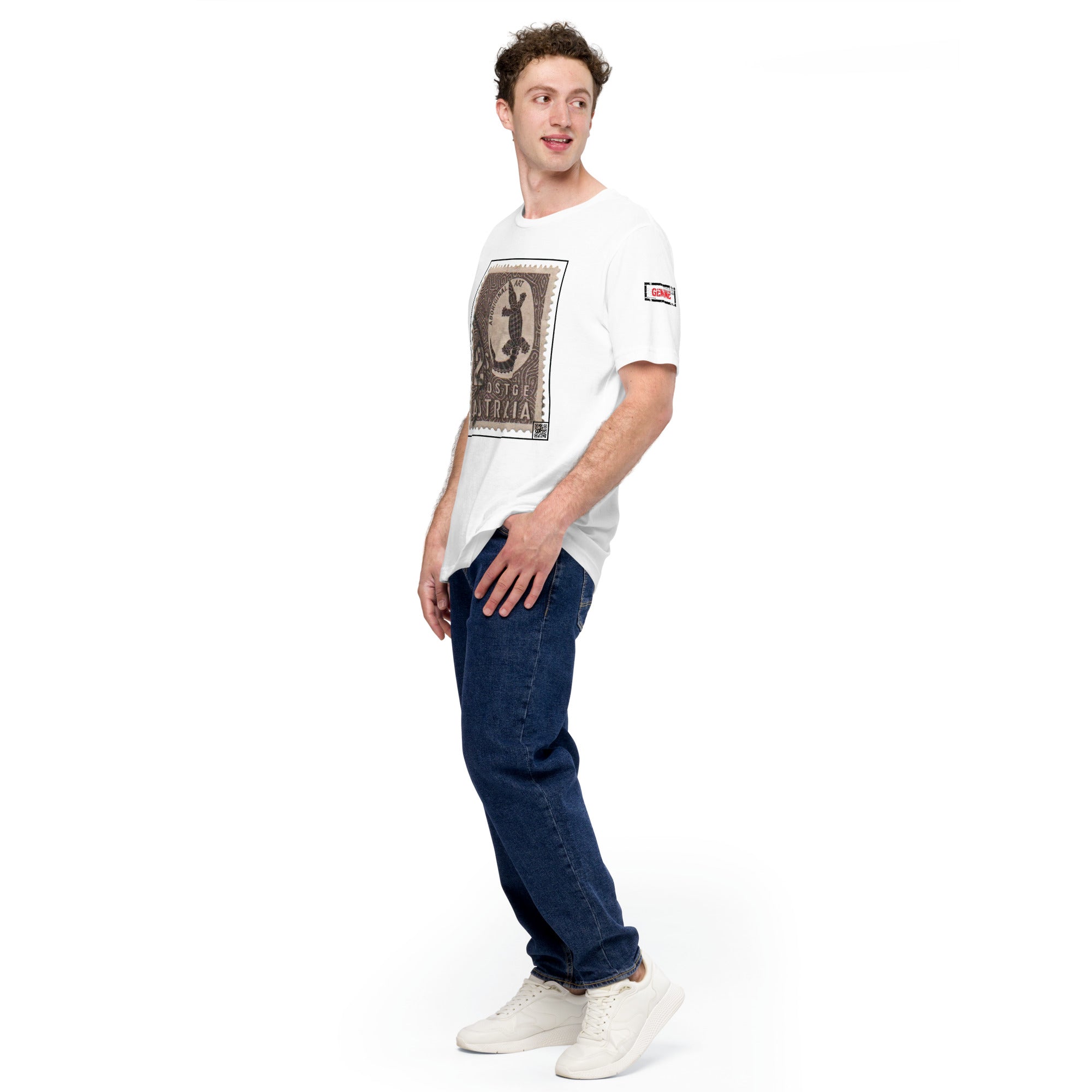 Australian Aboriginal Art Crocodile 1940s Stamp T-shirt
